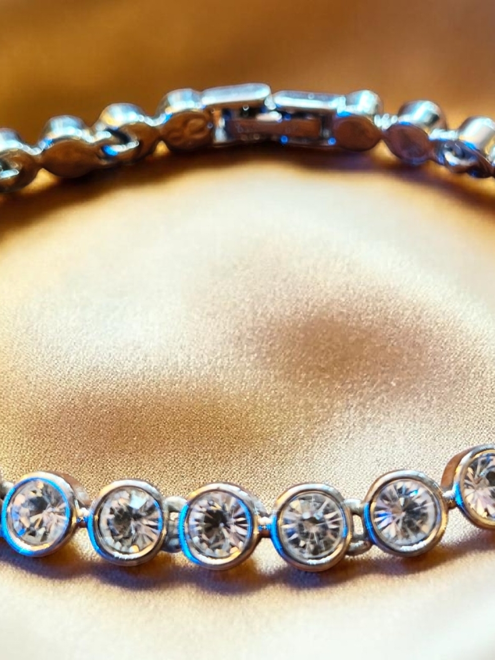 Stunning Swarovski Bezel Set Crystal Tennis Bracelet
